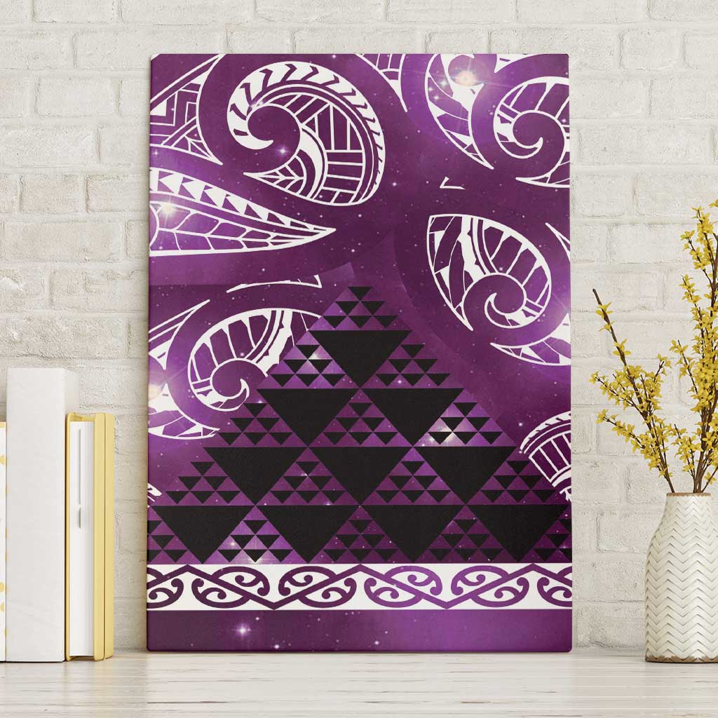 Matariki New Zealand Canvas Wall Art NZ Niho Taniwha Maori New Year Purple Galaxy LT14 Without Frame Purple - Polynesian Pride