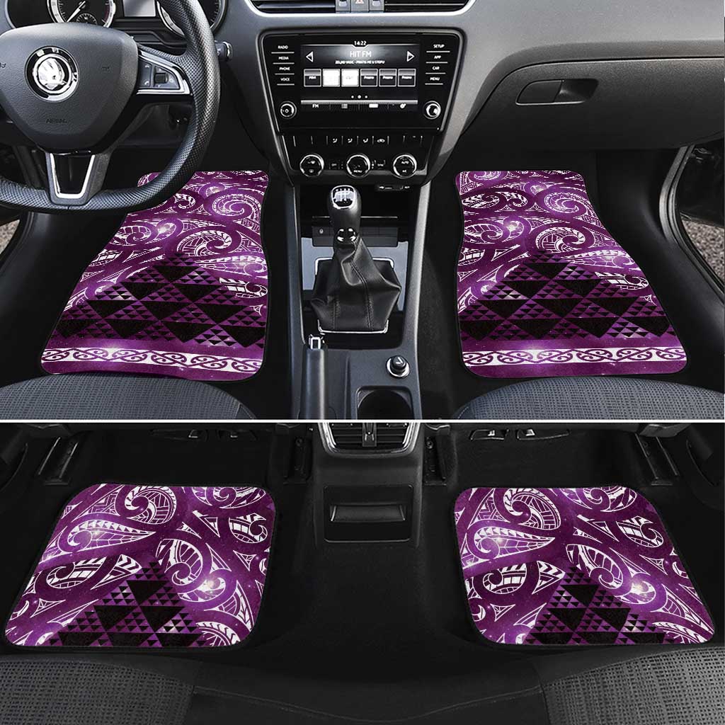 Matariki New Zealand Car Mats NZ Niho Taniwha Maori New Year Purple Galaxy LT14 Set 4pcs Purple - Polynesian Pride