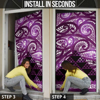 Matariki New Zealand Door Cover NZ Niho Taniwha Maori New Year Purple Galaxy
