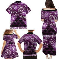Matariki New Zealand Family Matching Puletasi and Hawaiian Shirt NZ Niho Taniwha Maori New Year Purple Galaxy LT14 - Polynesian Pride