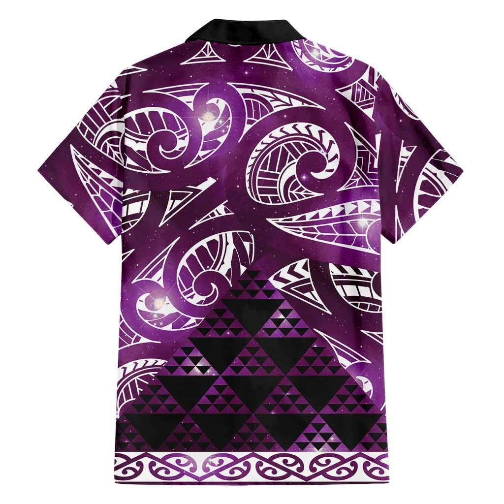 Matariki New Zealand Family Matching Puletasi and Hawaiian Shirt NZ Niho Taniwha Maori New Year Purple Galaxy LT14 - Polynesian Pride