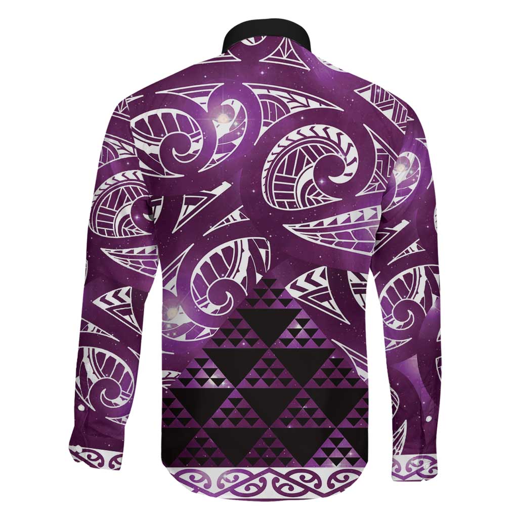 Matariki New Zealand Family Matching Puletasi and Hawaiian Shirt NZ Niho Taniwha Maori New Year Purple Galaxy LT14 - Polynesian Pride