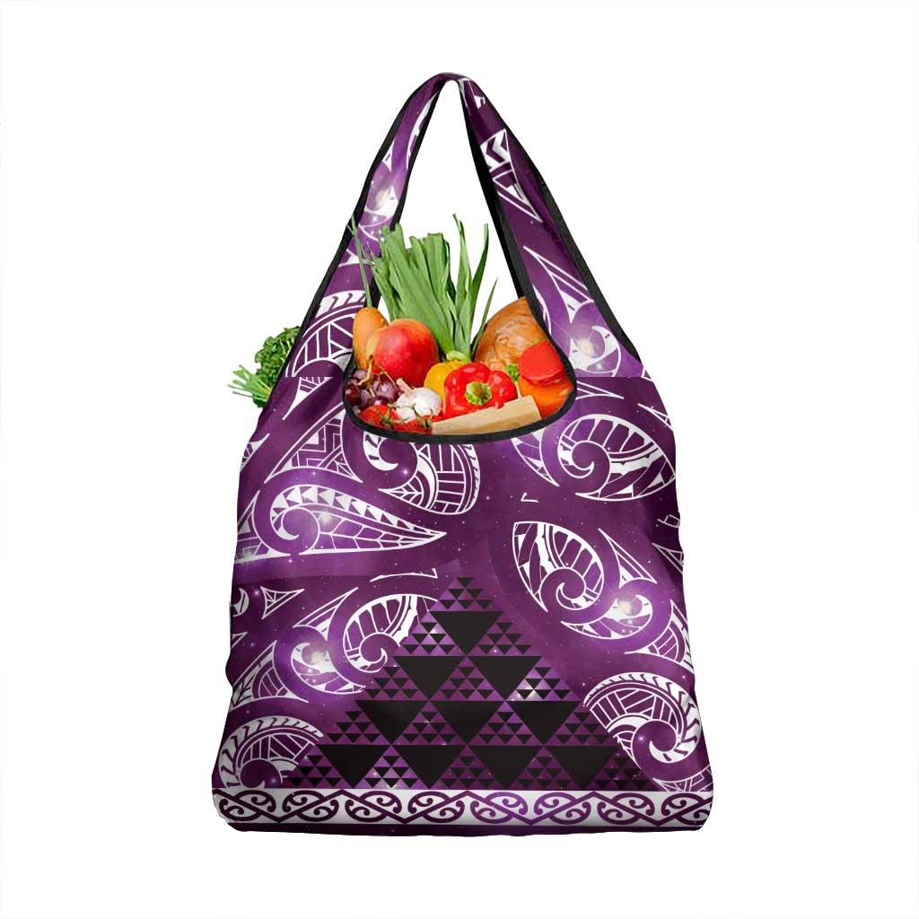 Matariki New Zealand Grocery Bag NZ Niho Taniwha Maori New Year Purple Galaxy
