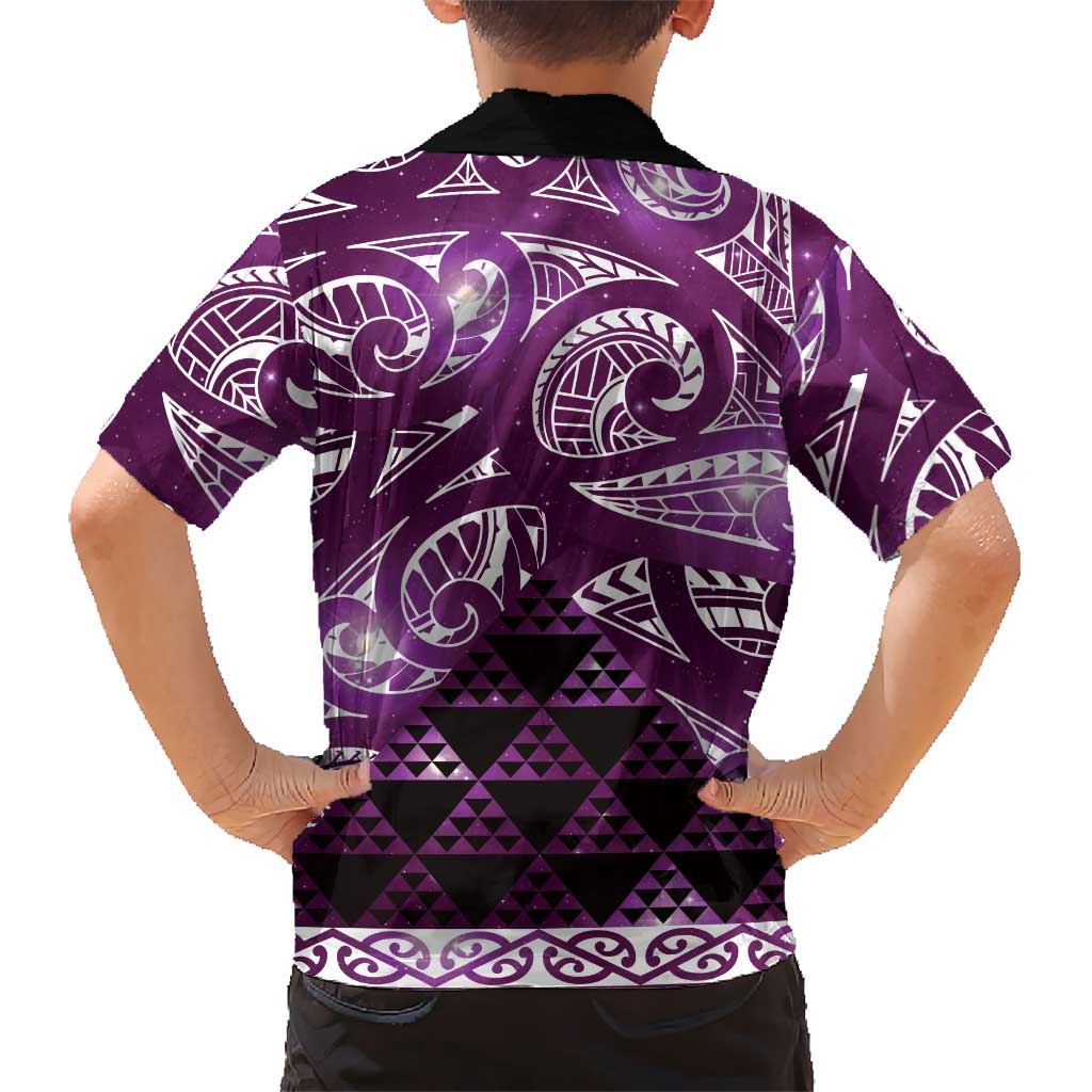 Matariki New Zealand Hawaiian Shirt NZ Niho Taniwha Maori New Year Purple Galaxy
