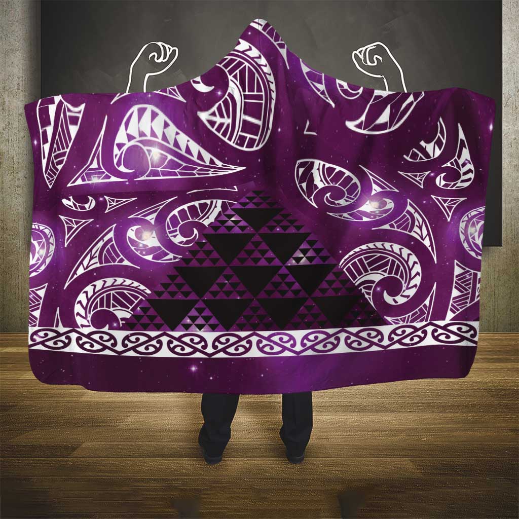 Matariki New Zealand Hooded Blanket NZ Niho Taniwha Maori New Year Purple Galaxy