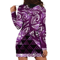 Matariki New Zealand Hoodie Dress NZ Niho Taniwha Maori New Year Purple Galaxy