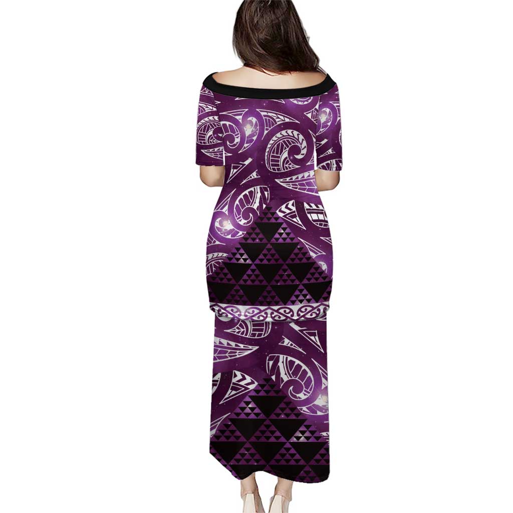 Matariki New Zealand Puletasi NZ Niho Taniwha Maori New Year Purple Galaxy LT14 - Polynesian Pride