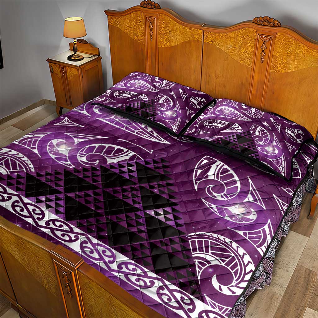 Matariki New Zealand Quilt Bed Set NZ Niho Taniwha Maori New Year Purple Galaxy LT14 - Polynesian Pride