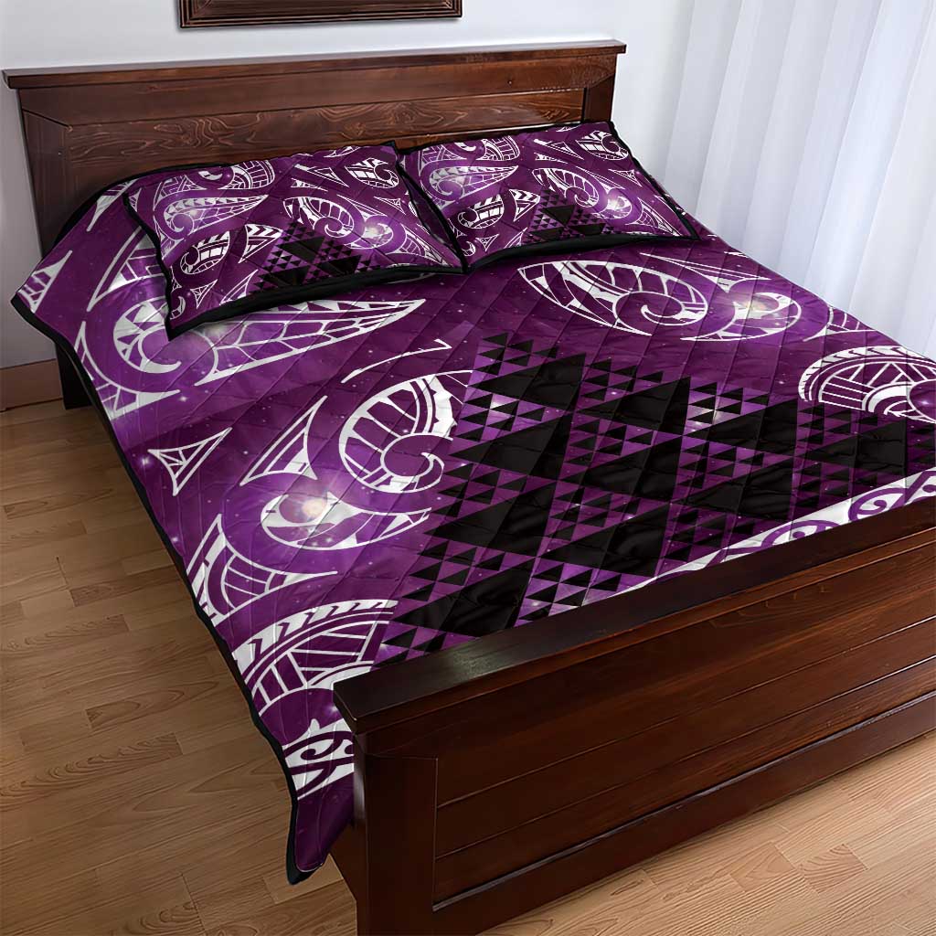 Matariki New Zealand Quilt Bed Set NZ Niho Taniwha Maori New Year Purple Galaxy LT14 - Polynesian Pride