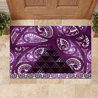 Matariki New Zealand Rubber Doormat NZ Niho Taniwha Maori New Year Purple Galaxy LT14 Purple - Polynesian Pride