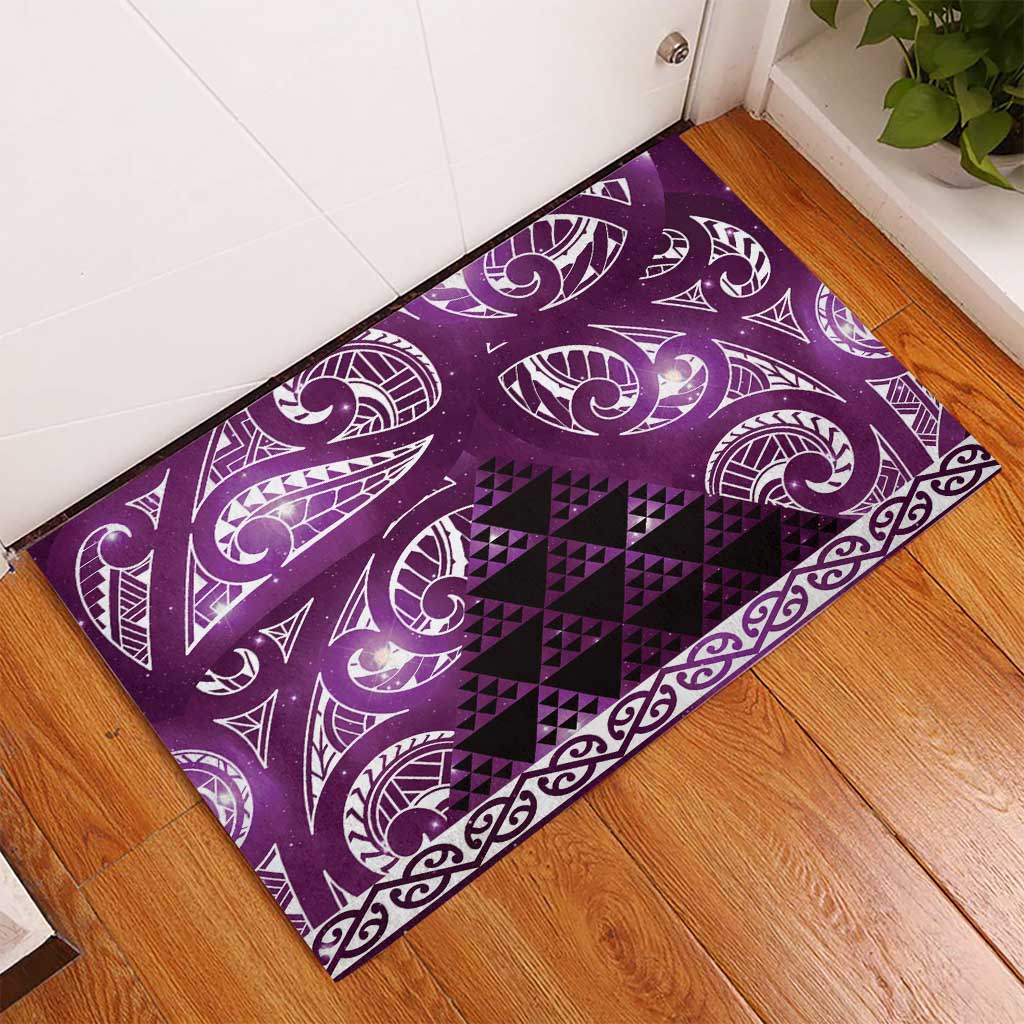 Matariki New Zealand Rubber Doormat NZ Niho Taniwha Maori New Year Purple Galaxy LT14 - Polynesian Pride