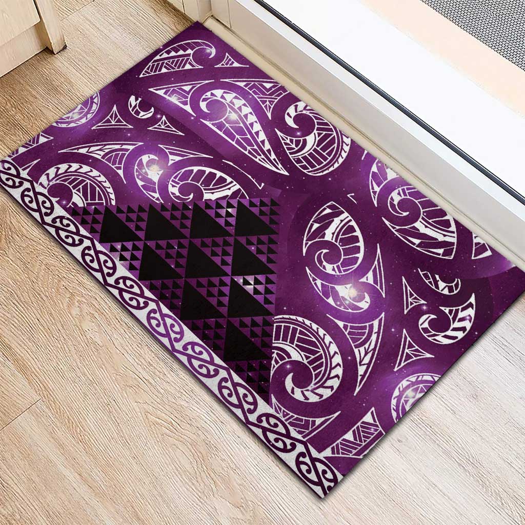 Matariki New Zealand Rubber Doormat NZ Niho Taniwha Maori New Year Purple Galaxy LT14 - Polynesian Pride