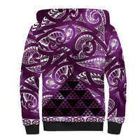 Matariki New Zealand Sherpa Hoodie NZ Niho Taniwha Maori New Year Purple Galaxy