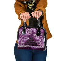 Matariki New Zealand Shoulder Handbag NZ Niho Taniwha Maori New Year Purple Galaxy LT14 One Size Purple - Polynesian Pride