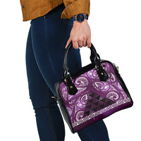 Matariki New Zealand Shoulder Handbag NZ Niho Taniwha Maori New Year Purple Galaxy LT14 - Polynesian Pride