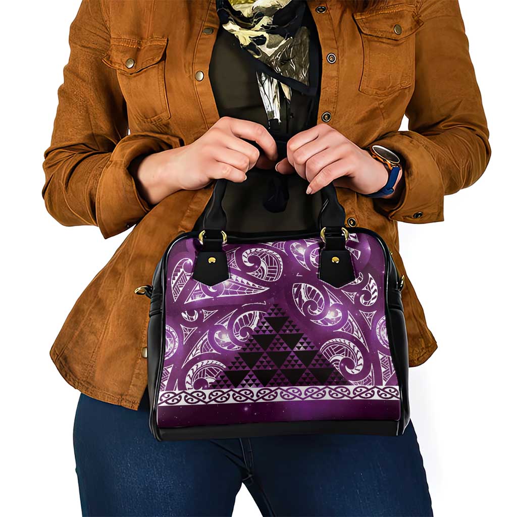 Matariki New Zealand Shoulder Handbag NZ Niho Taniwha Maori New Year Purple Galaxy LT14 - Polynesian Pride