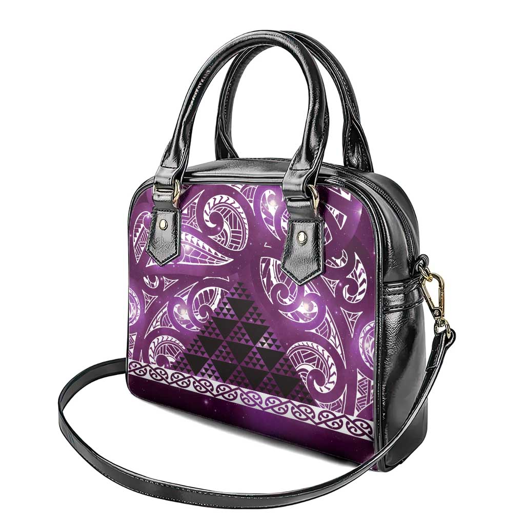 Matariki New Zealand Shoulder Handbag NZ Niho Taniwha Maori New Year Purple Galaxy LT14 - Polynesian Pride