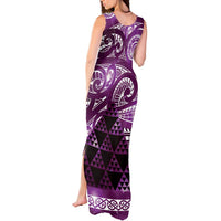 Matariki New Zealand Tank Maxi Dress NZ Niho Taniwha Maori New Year Purple Galaxy