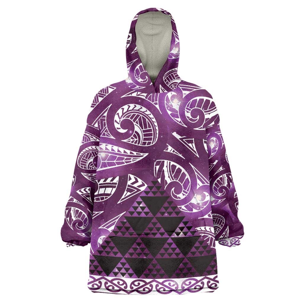 Matariki New Zealand Wearable Blanket Hoodie NZ Niho Taniwha Maori New Year Purple Galaxy