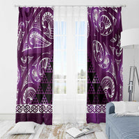 Matariki New Zealand Window Curtain NZ Niho Taniwha Maori New Year Purple Galaxy