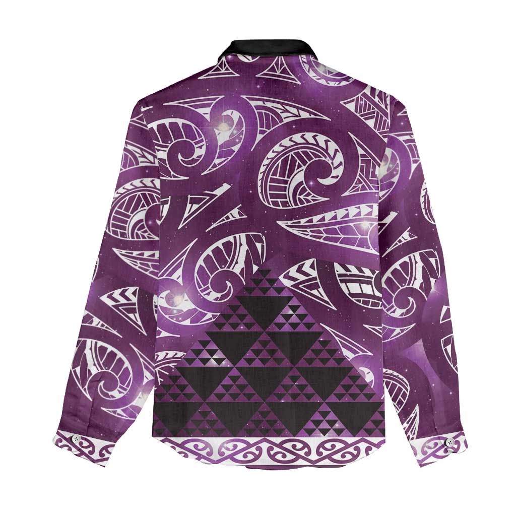 Matariki New Zealand Women Casual Shirt NZ Niho Taniwha Maori New Year Purple Galaxy