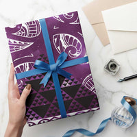 Matariki New Zealand Wrapping Paper NZ Niho Taniwha Maori New Year Purple Galaxy LT14 - Polynesian Pride
