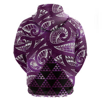 Matariki New Zealand Zip Hoodie NZ Niho Taniwha Maori New Year Purple Galaxy