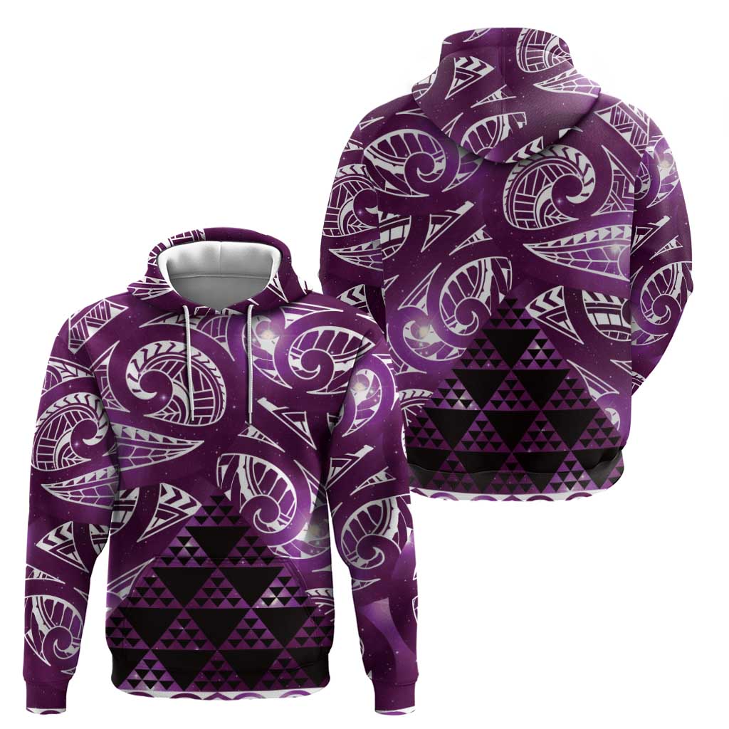 Matariki New Zealand Zip Hoodie NZ Niho Taniwha Maori New Year Purple Galaxy