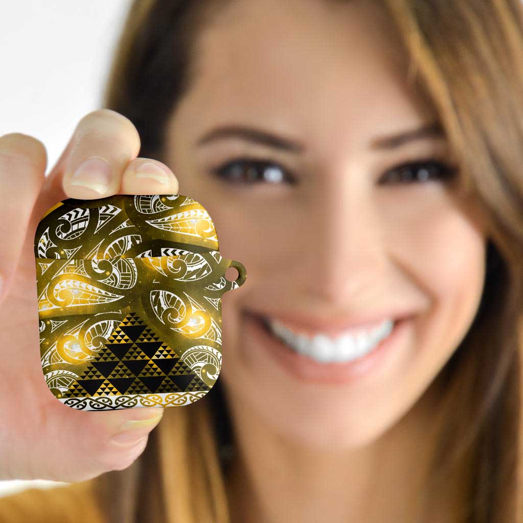 Matariki New Zealand AirPods Case NZ Niho Taniwha Maori New Year Yellow Galaxy LT14 - Polynesian Pride