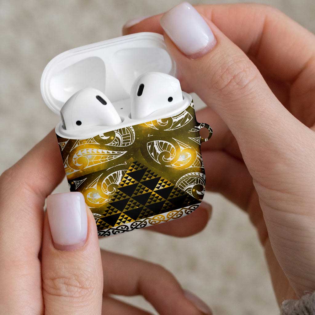 Matariki New Zealand AirPods Case NZ Niho Taniwha Maori New Year Yellow Galaxy LT14 - Polynesian Pride