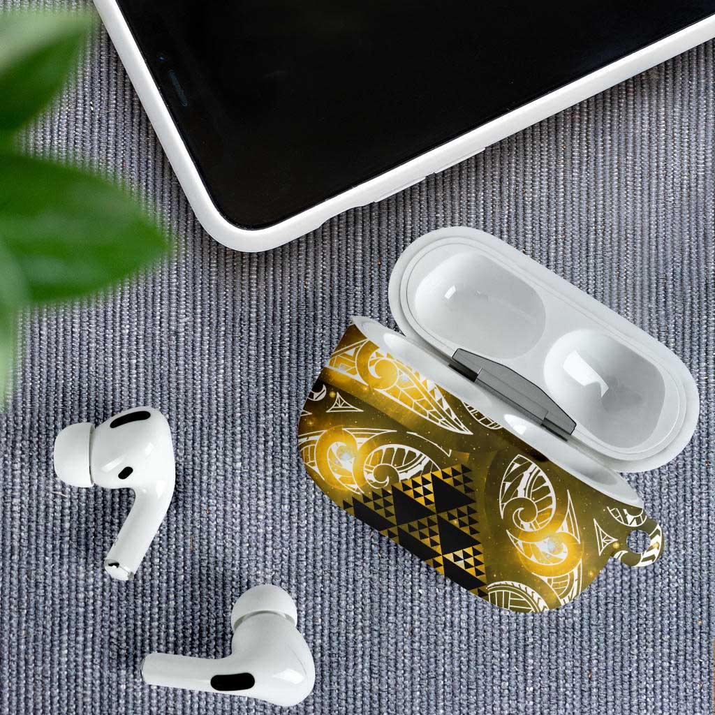 Matariki New Zealand AirPods Case NZ Niho Taniwha Maori New Year Yellow Galaxy LT14 - Polynesian Pride