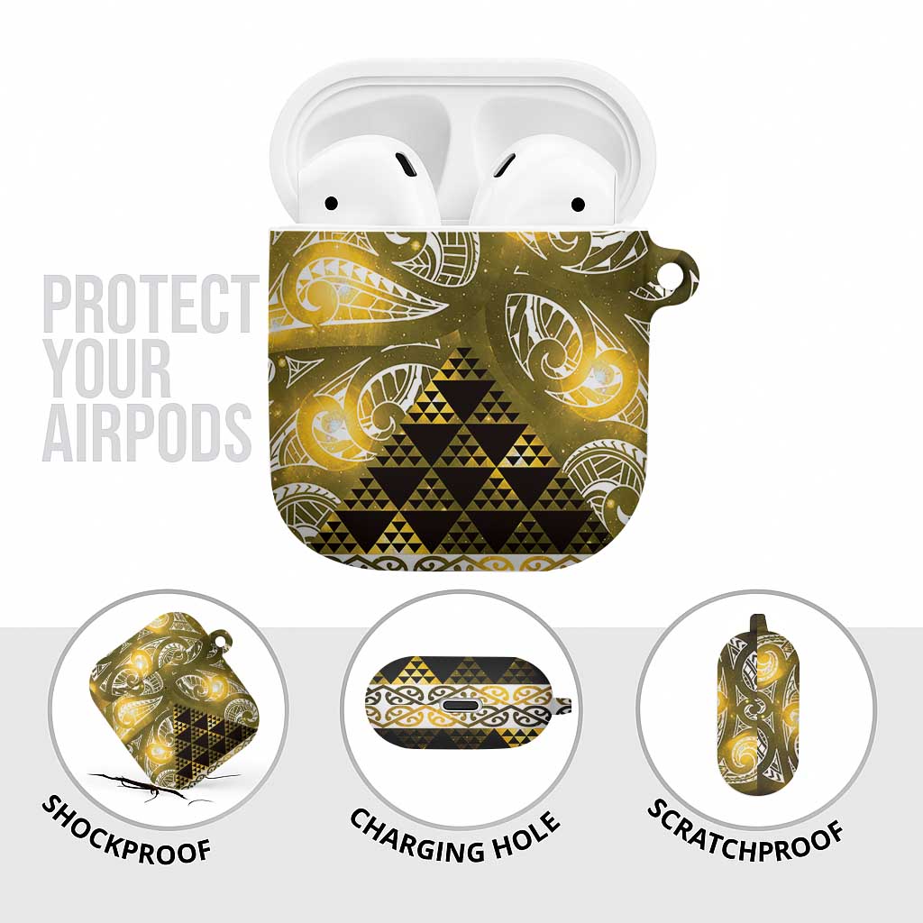 Matariki New Zealand AirPods Case NZ Niho Taniwha Maori New Year Yellow Galaxy LT14 - Polynesian Pride