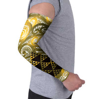 Matariki New Zealand Arm Sleeves NZ Niho Taniwha Maori New Year Yellow Galaxy LT14 - Polynesian Pride