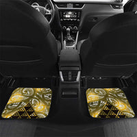 Matariki New Zealand Car Mats NZ Niho Taniwha Maori New Year Yellow Galaxy LT14 Set 2pcs - Back Yellow - Polynesian Pride
