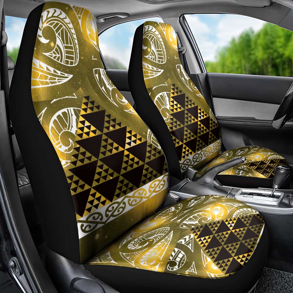 Matariki New Zealand Car Seat Cover NZ Niho Taniwha Maori New Year Yellow Galaxy