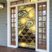 Matariki New Zealand Door Cover NZ Niho Taniwha Maori New Year Yellow Galaxy LT14 - Polynesian Pride