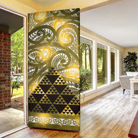 Matariki New Zealand Door Cover NZ Niho Taniwha Maori New Year Yellow Galaxy LT14 - Polynesian Pride