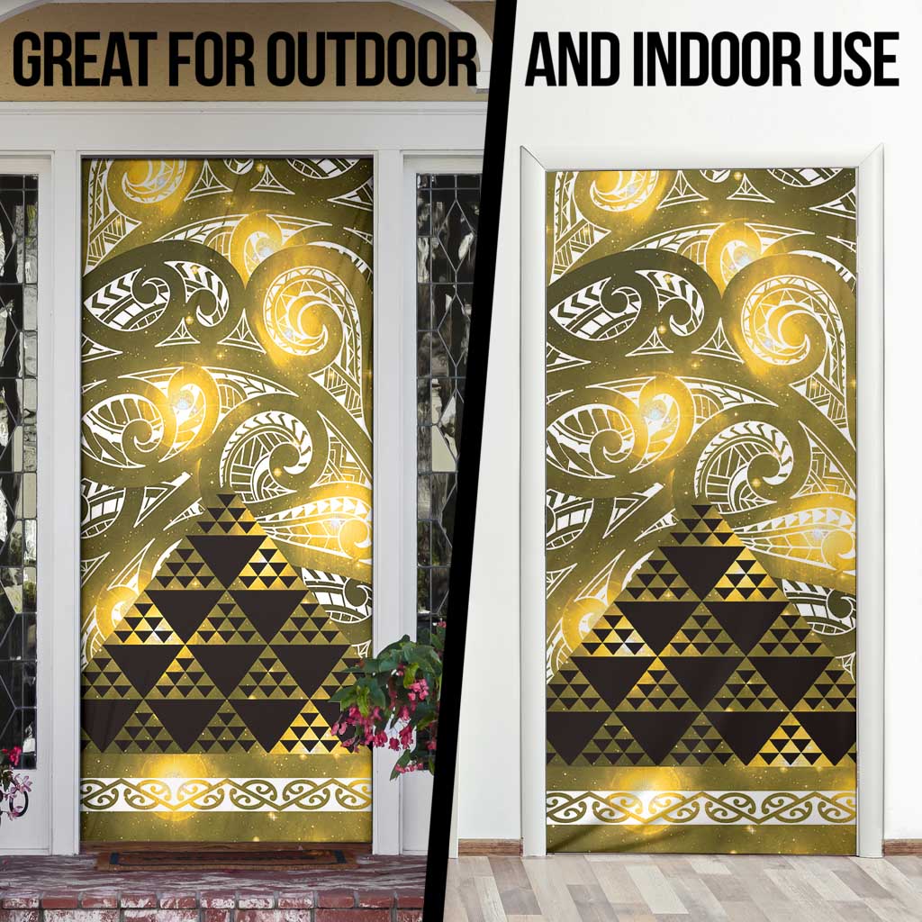 Matariki New Zealand Door Cover NZ Niho Taniwha Maori New Year Yellow Galaxy LT14 - Polynesian Pride