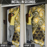 Matariki New Zealand Door Cover NZ Niho Taniwha Maori New Year Yellow Galaxy LT14 - Polynesian Pride