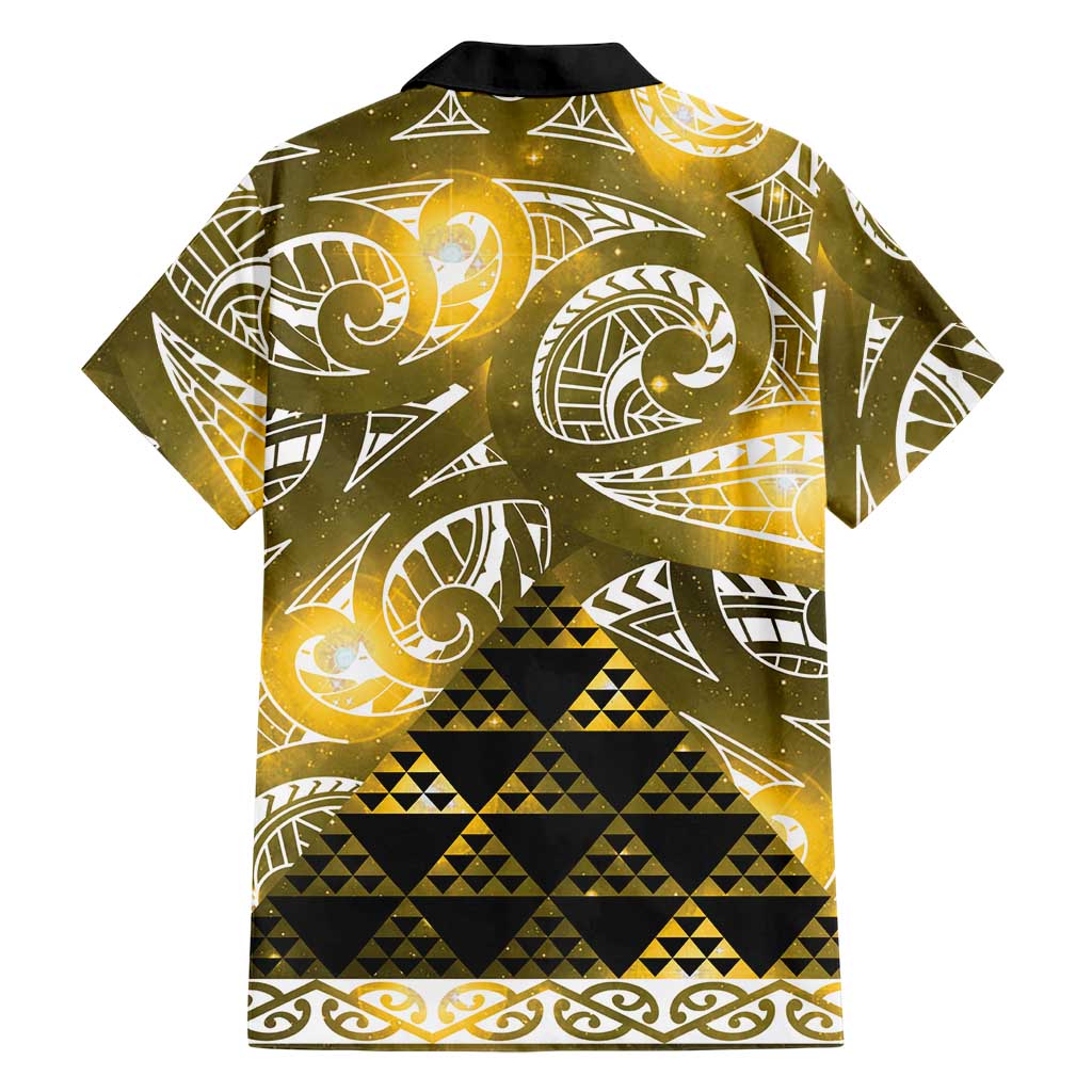 Matariki New Zealand Family Matching Mermaid Dress and Hawaiian Shirt NZ Niho Taniwha Maori New Year Yellow Galaxy