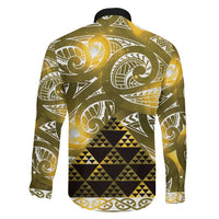 Matariki New Zealand Family Matching Off The Shoulder Long Sleeve Dress and Hawaiian Shirt NZ Niho Taniwha Maori New Year Yellow Galaxy