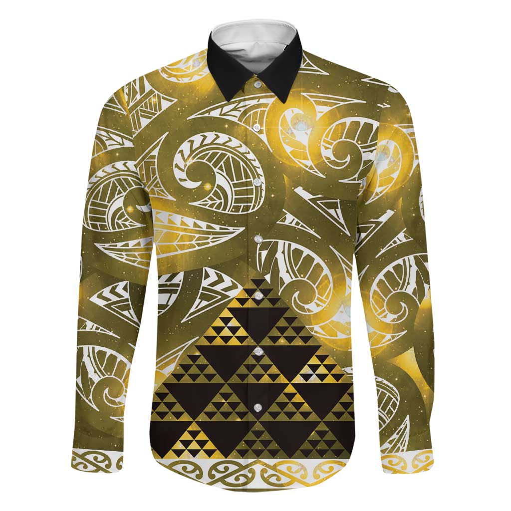 Matariki New Zealand Family Matching Off Shoulder Short Dress and Hawaiian Shirt NZ Niho Taniwha Maori New Year Yellow Galaxy