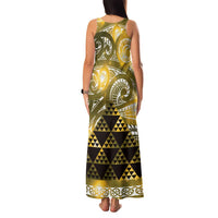 Matariki New Zealand Family Matching Tank Maxi Dress and Hawaiian Shirt NZ Niho Taniwha Maori New Year Yellow Galaxy
