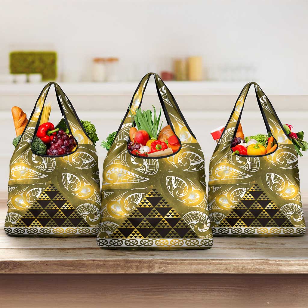 Matariki New Zealand Grocery Bag NZ Niho Taniwha Maori New Year Yellow Galaxy