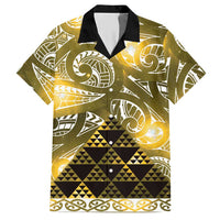 Matariki New Zealand Hawaiian Shirt NZ Niho Taniwha Maori New Year Yellow Galaxy
