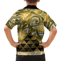 Matariki New Zealand Hawaiian Shirt NZ Niho Taniwha Maori New Year Yellow Galaxy