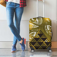 Matariki New Zealand Luggage Cover NZ Niho Taniwha Maori New Year Yellow Galaxy
