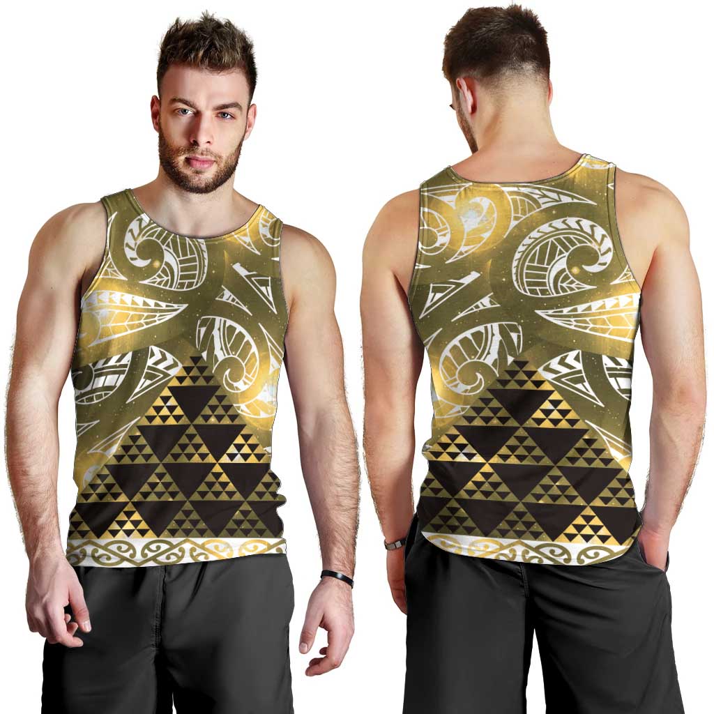 Matariki New Zealand Men Tank Top NZ Niho Taniwha Maori New Year Yellow Galaxy