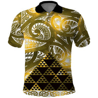 Matariki New Zealand Polo Shirt NZ Niho Taniwha Maori New Year Yellow Galaxy