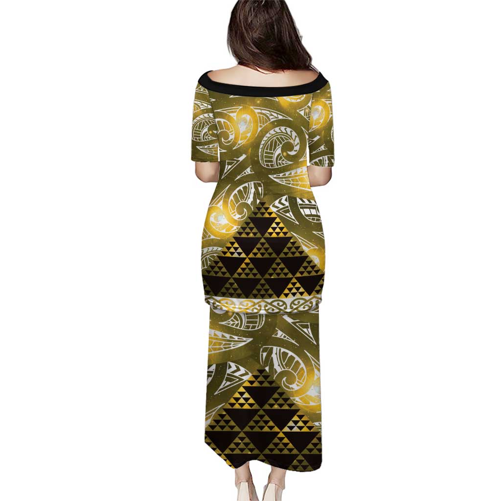 Matariki New Zealand Puletasi NZ Niho Taniwha Maori New Year Yellow Galaxy LT14 - Polynesian Pride